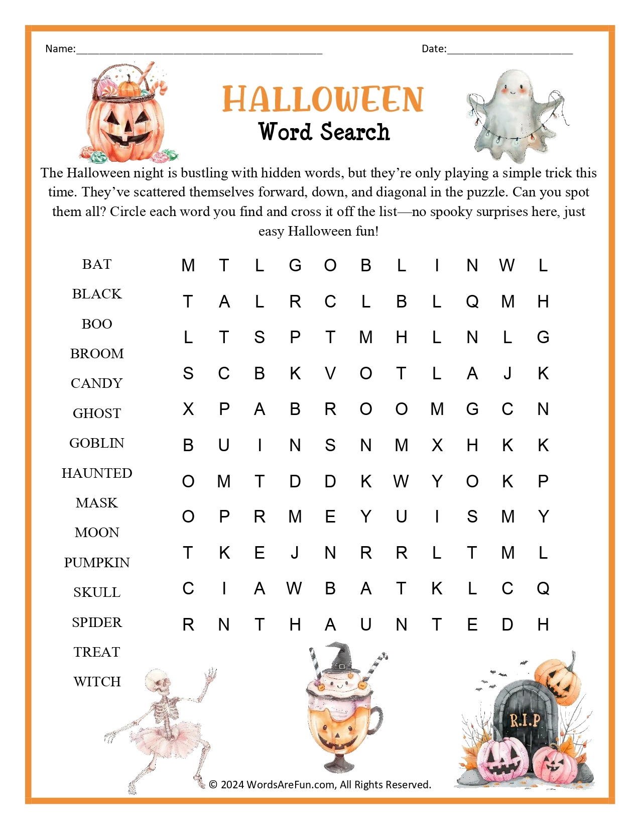 Easy Word Searches To Print