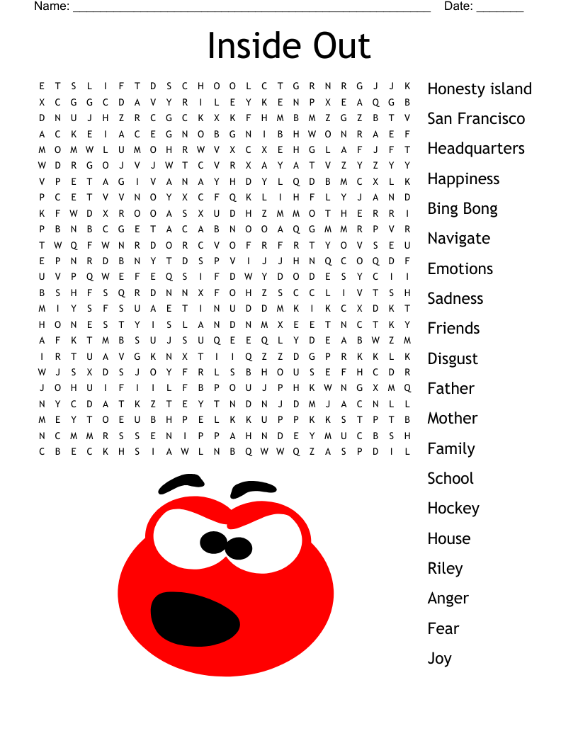 Emotions Word Search Printable