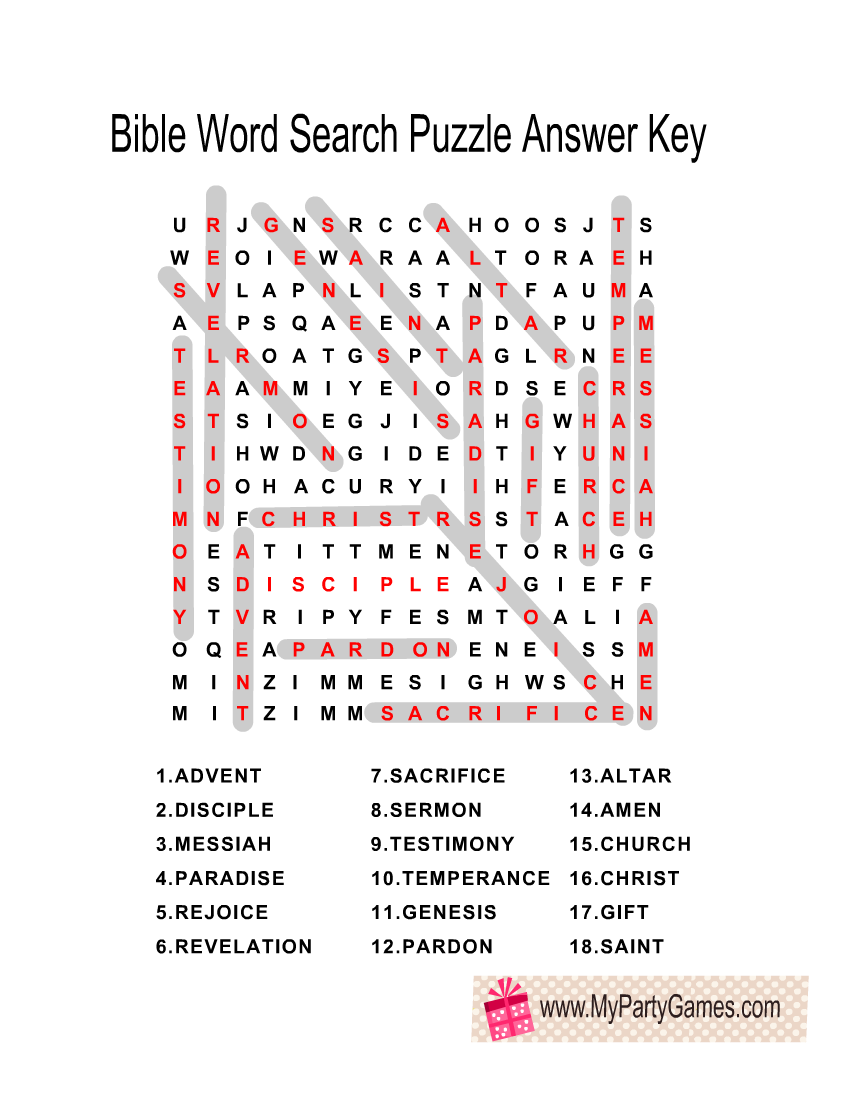 Bible Word Search Printable Free