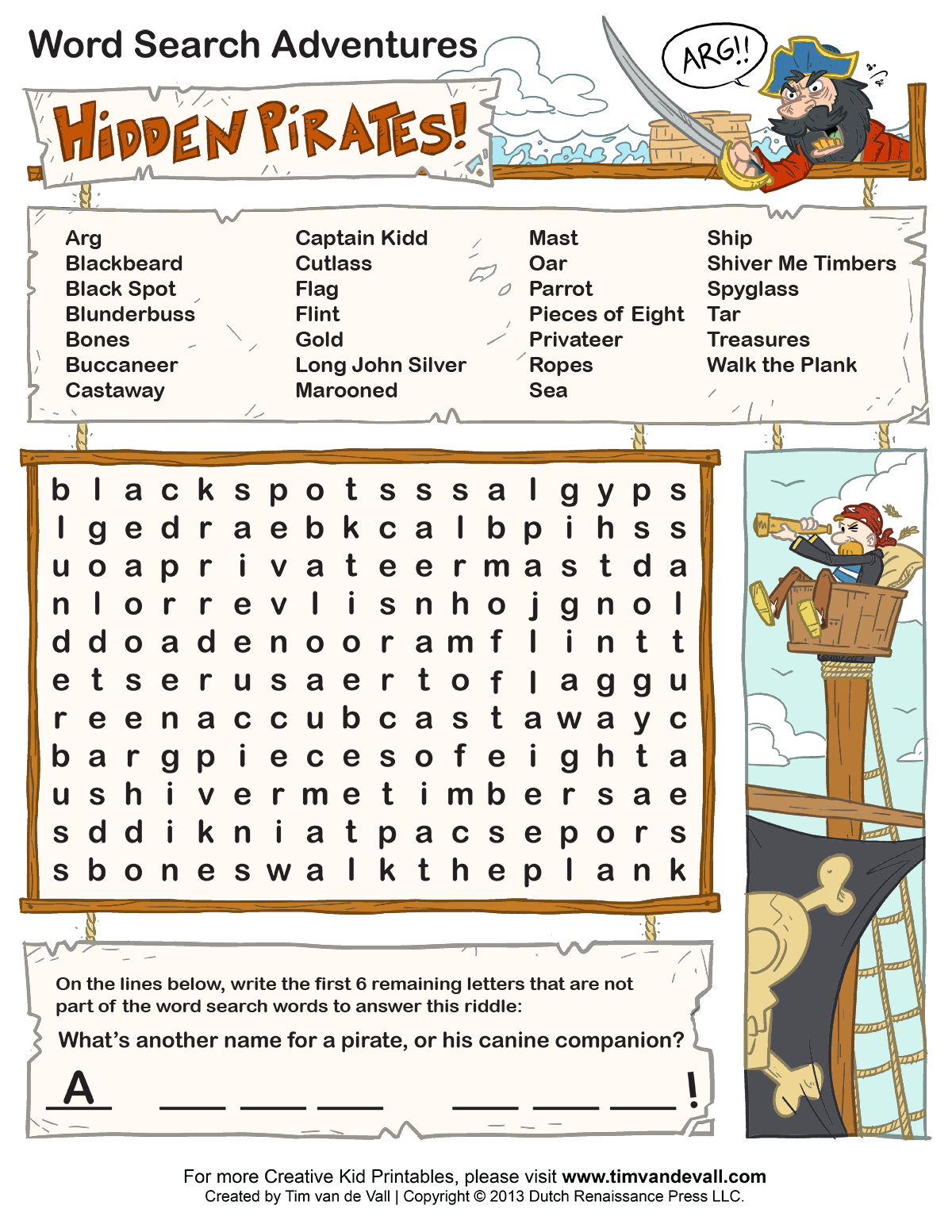 Word Search For 1st Graders Printable