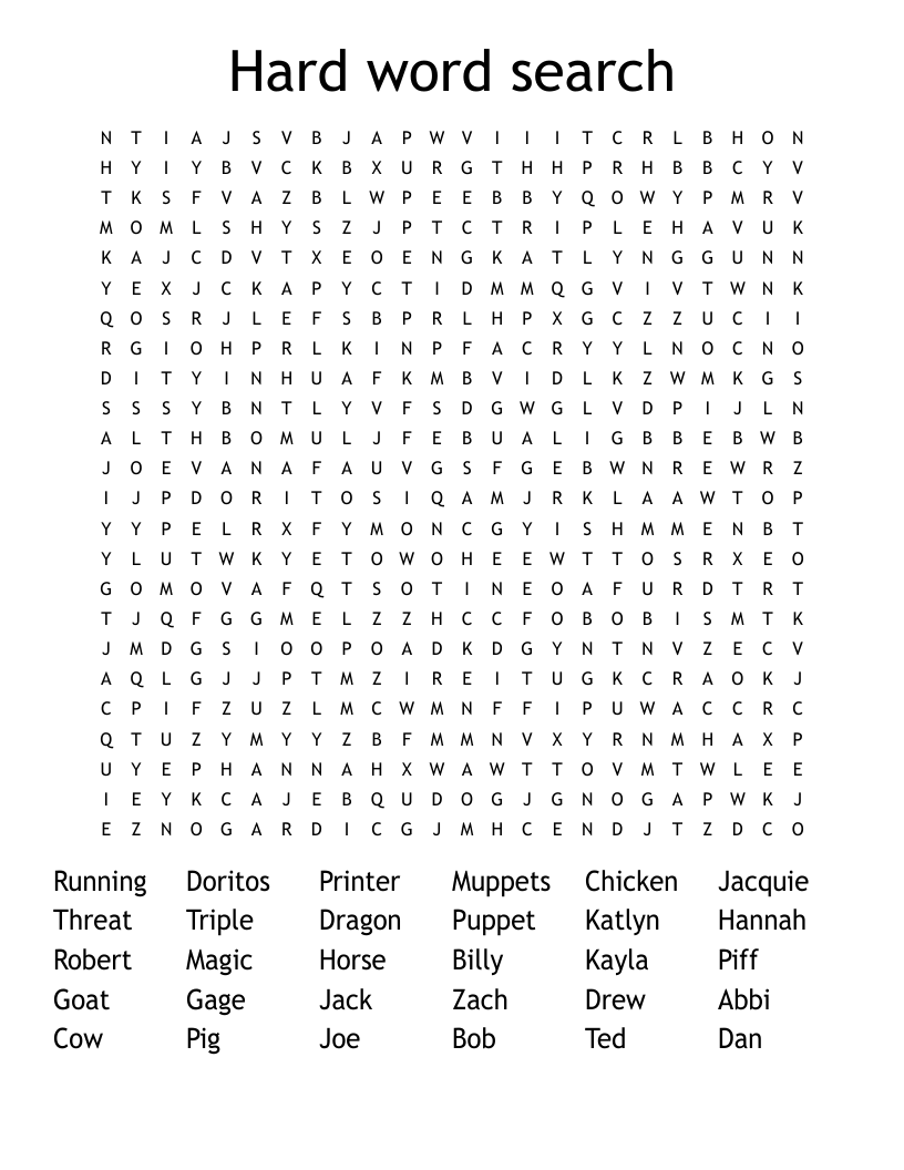 Hard Word Search WordMint