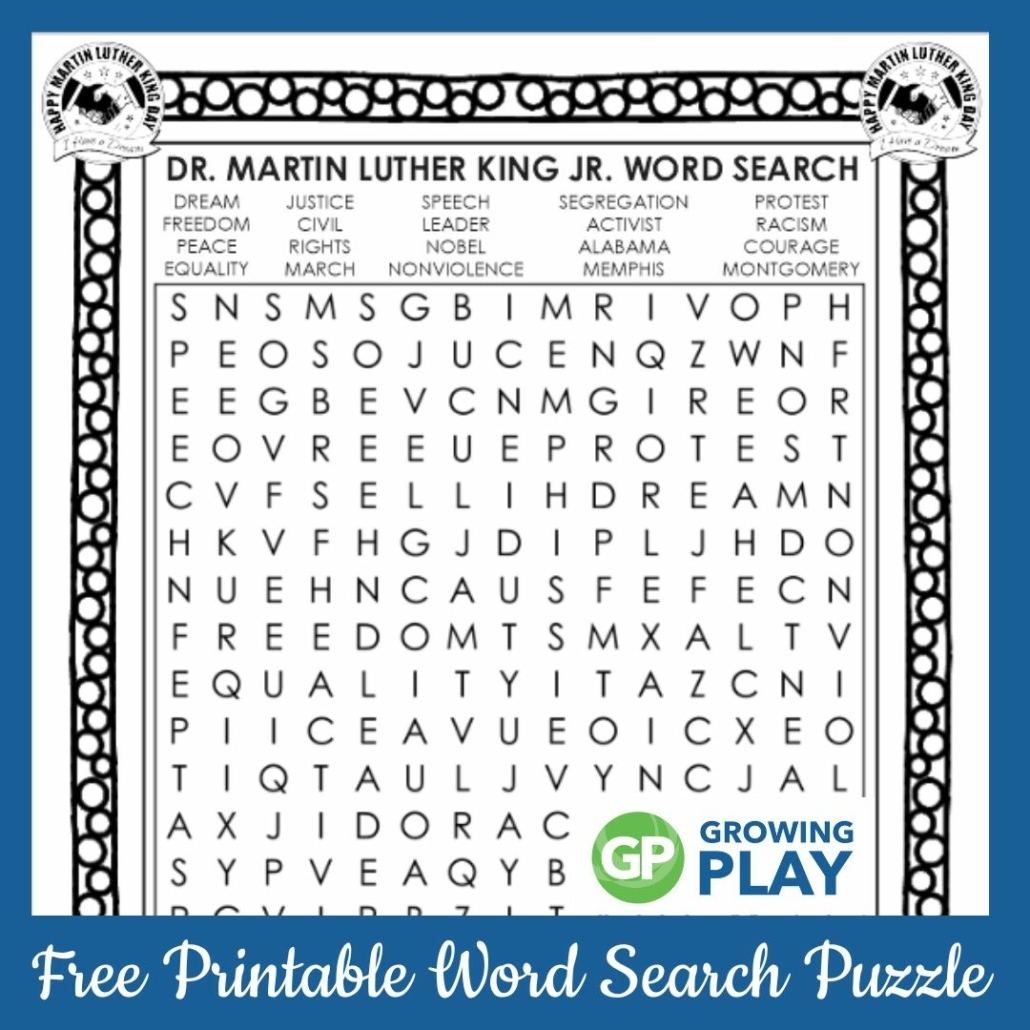 Martin Luther King Word Search Free Printable