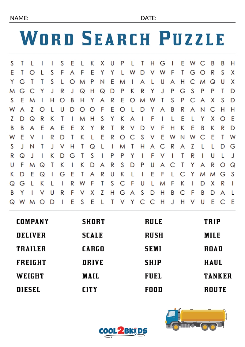 Big Word Search Printable