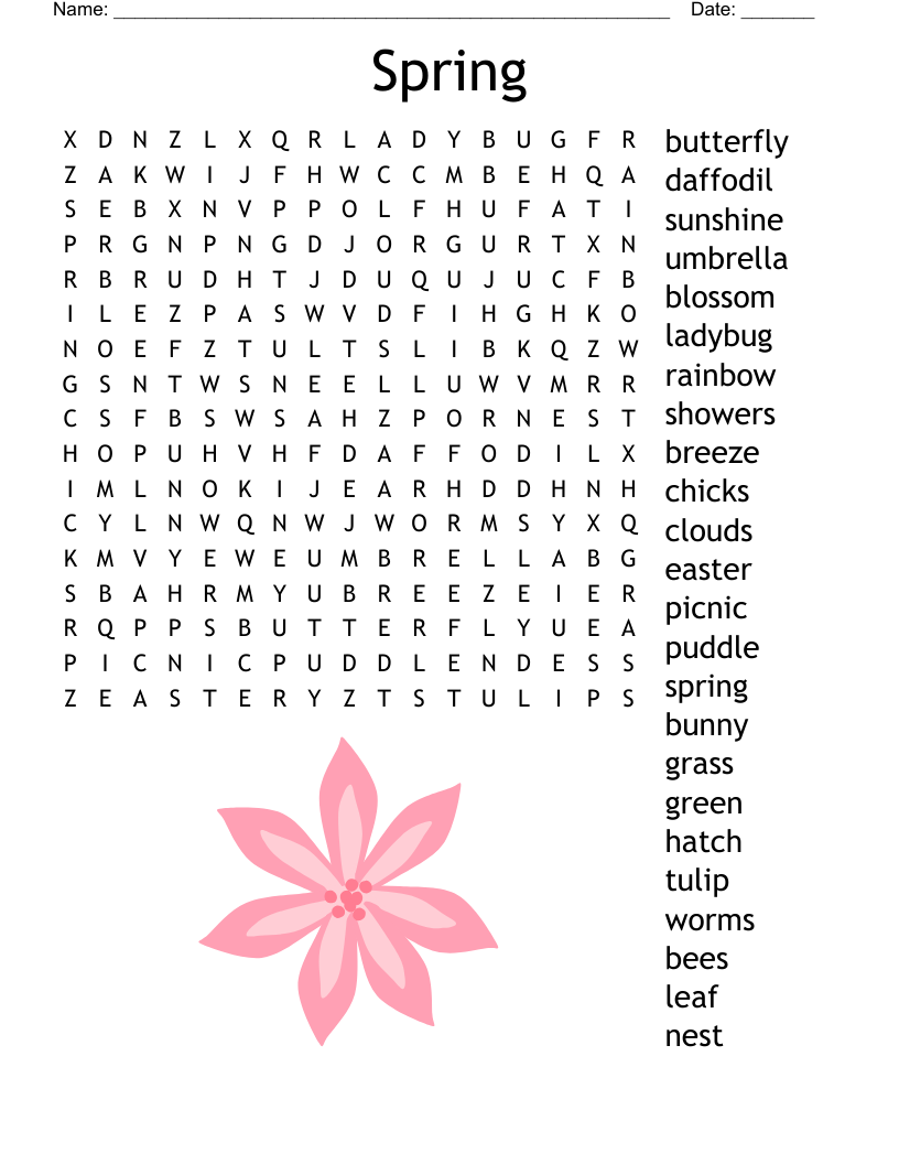 Spring Word Searches Free Printable Spring Word Searches Free Printable