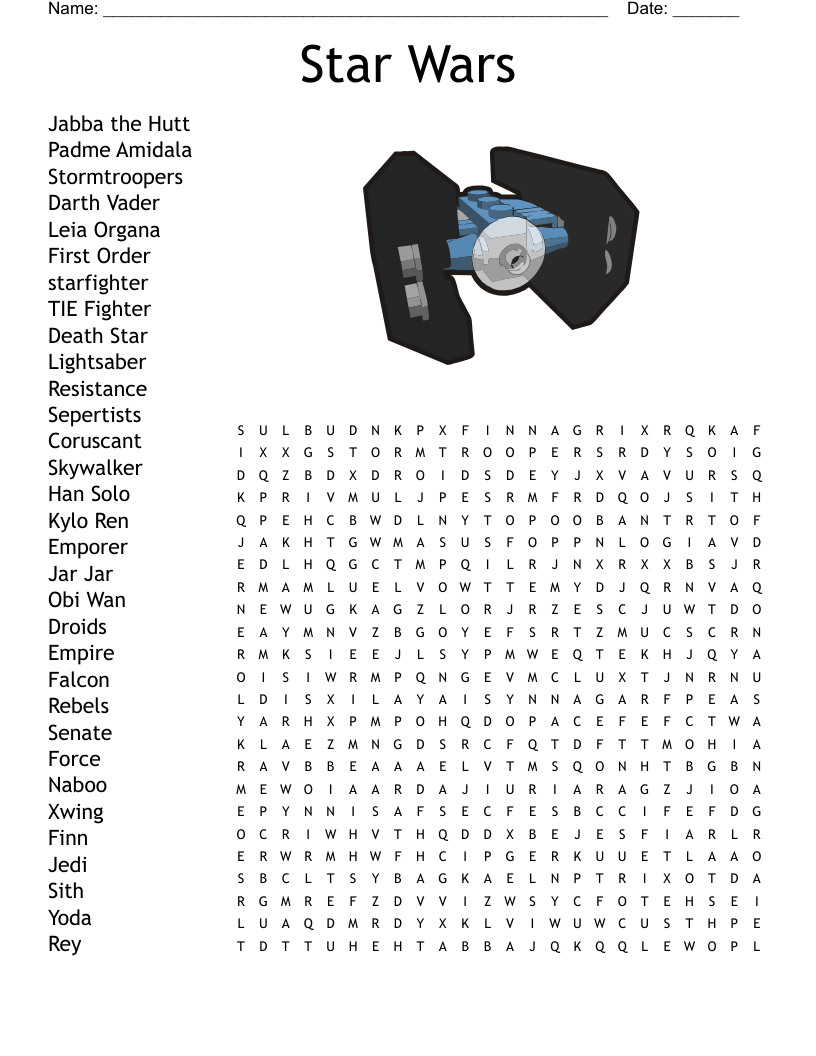 Star Wars Word Search WordMint Star Wars Word Search WordMint