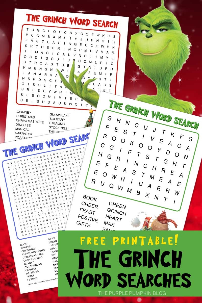 The Grinch Word Search Free Printable
