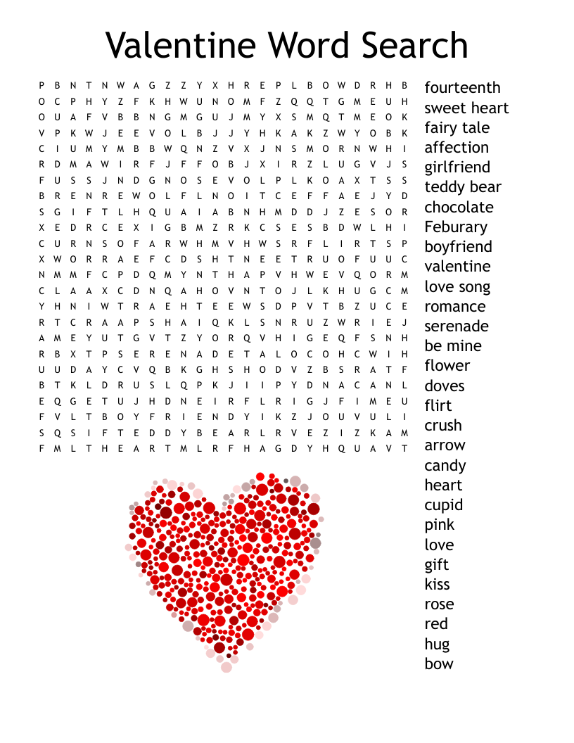 Valentine Word Search WordMint Valentine Word Search WordMint
