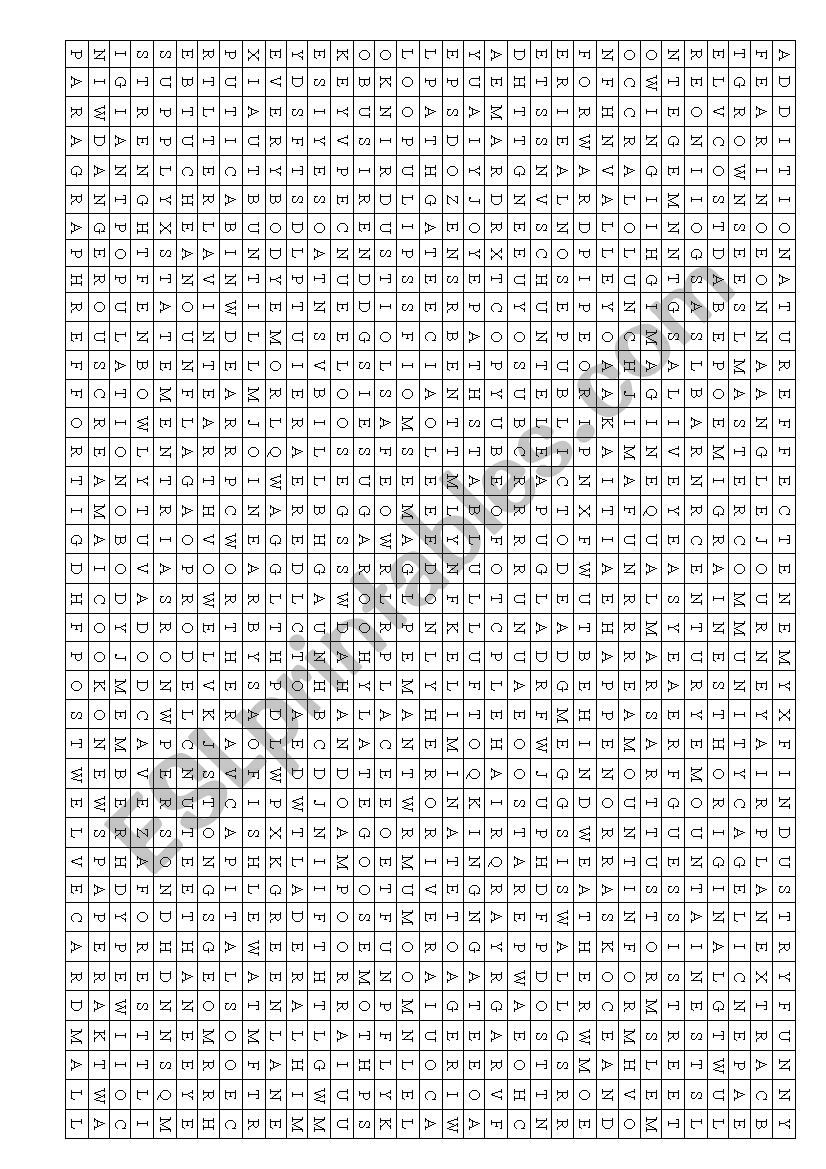 100 Word Search Printable
