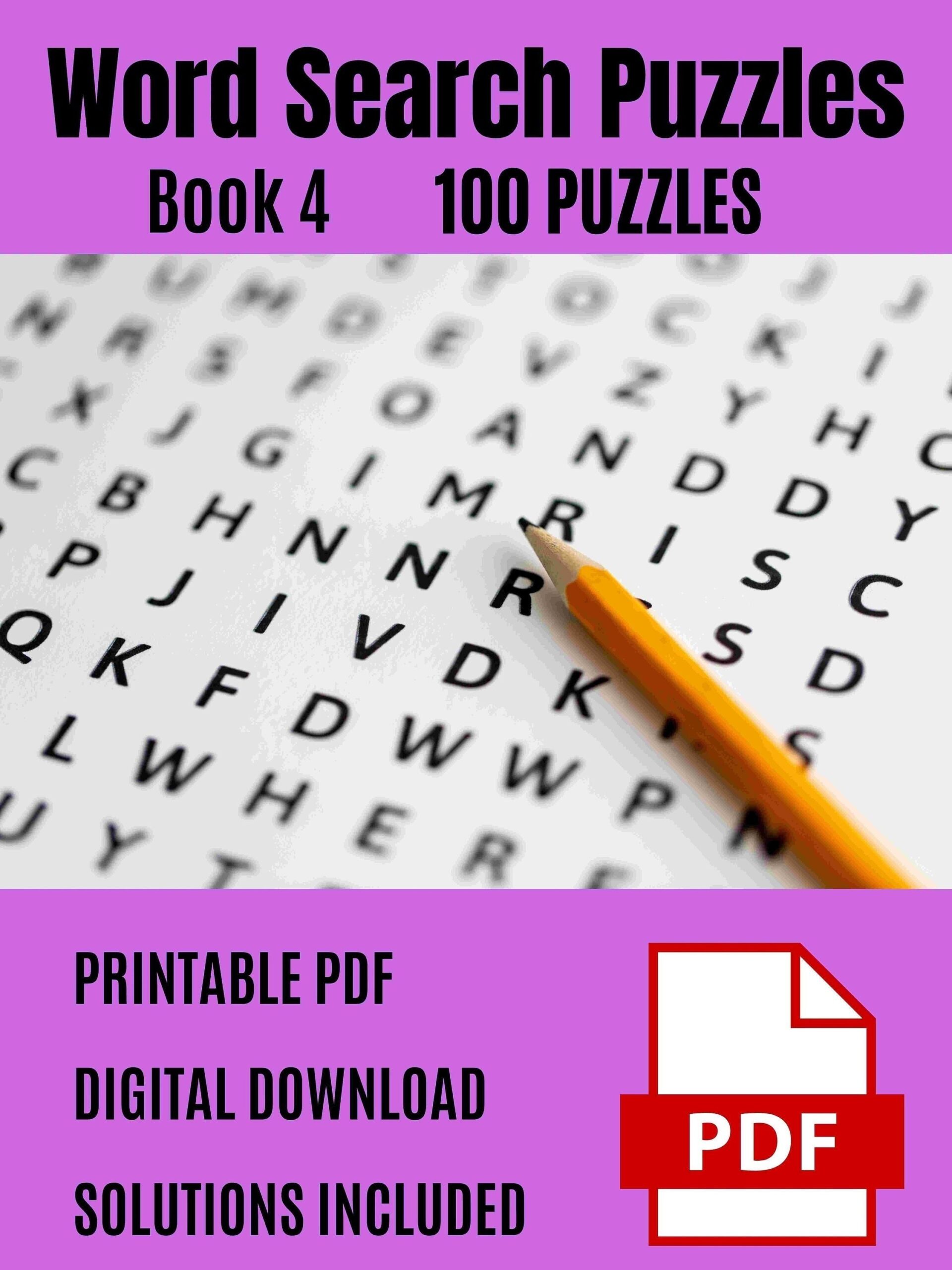 100 Word Search Puzzles With Solutions Book 4 Instant Digital Download Custom Word Find Family Word Search Classroom Word Search Puzzles Etsy Canada