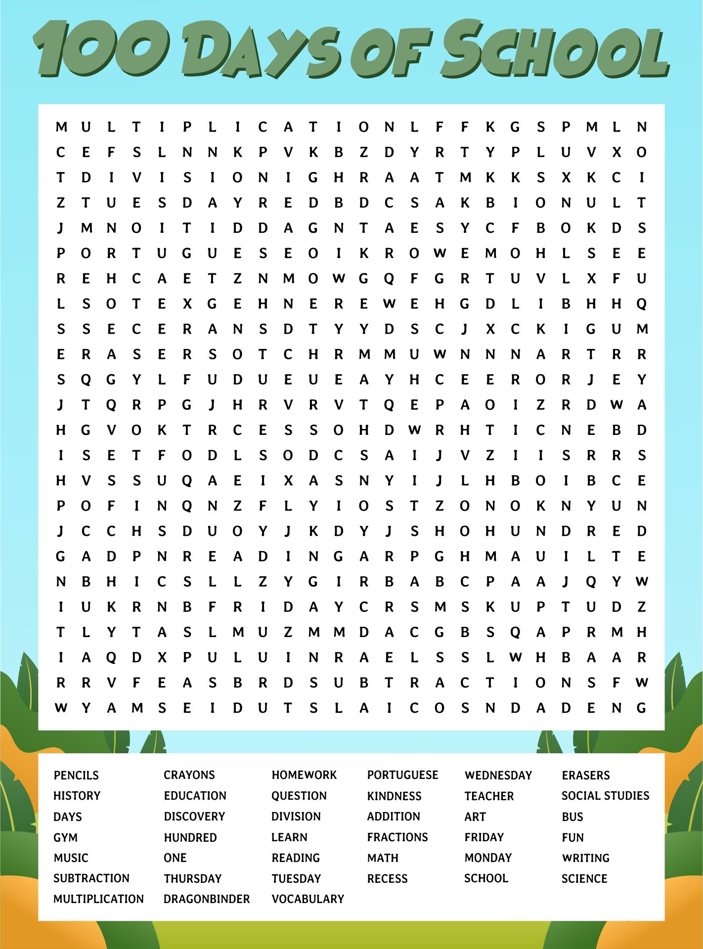 100 Word Word Searches 20 Free PDF Printables Printablee