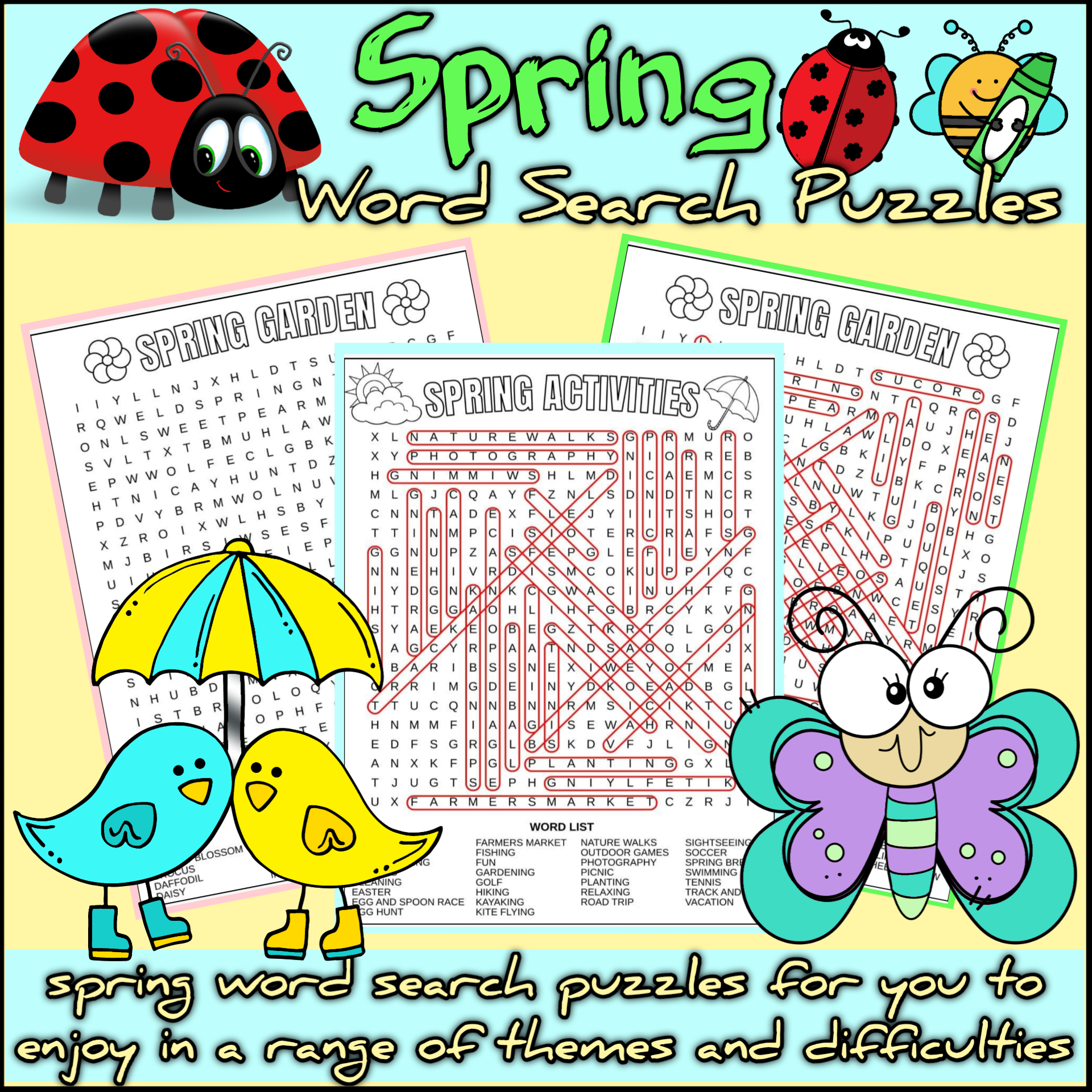 12 Best Spring Word Search Puzzles Printable Activities For Kids Teaching Resources