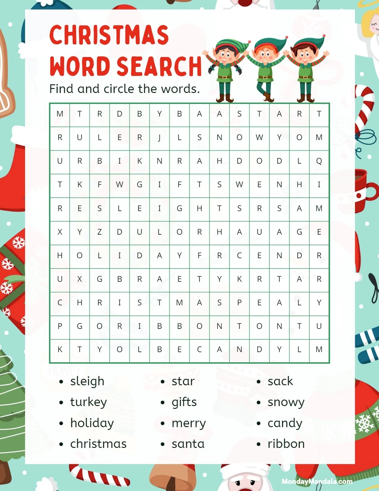 Printable Christmas Word Search For Kids Printable Christmas Word Search For Kids