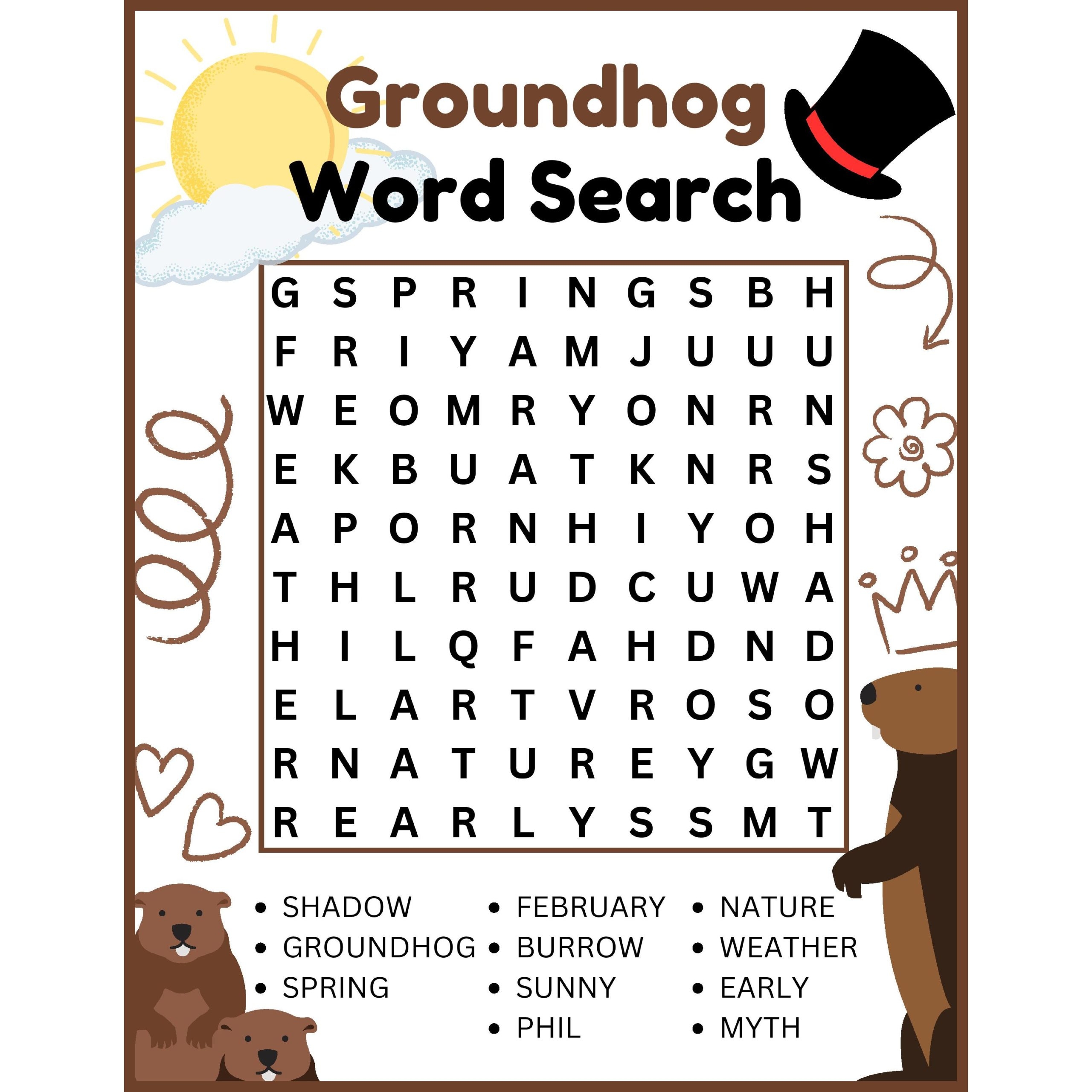 1st Grade Word Search Printable