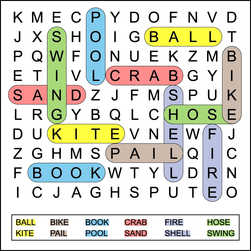 1st Grade Summer Word Search Tree Valley Academy