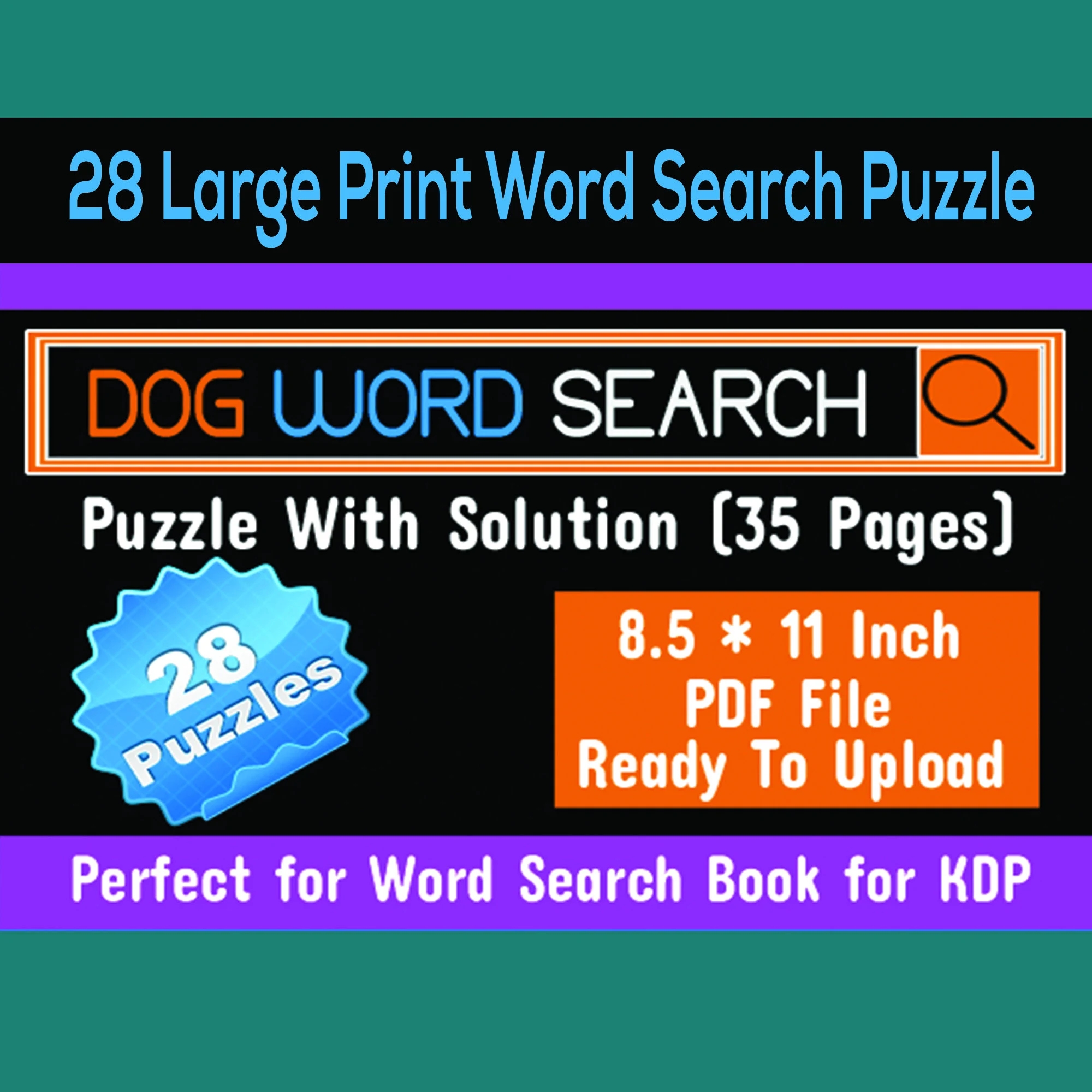 28 Large Print Dog Word Search Puzzles For Kids Seniors U0026 Adults KDP Interior Etsy Canada