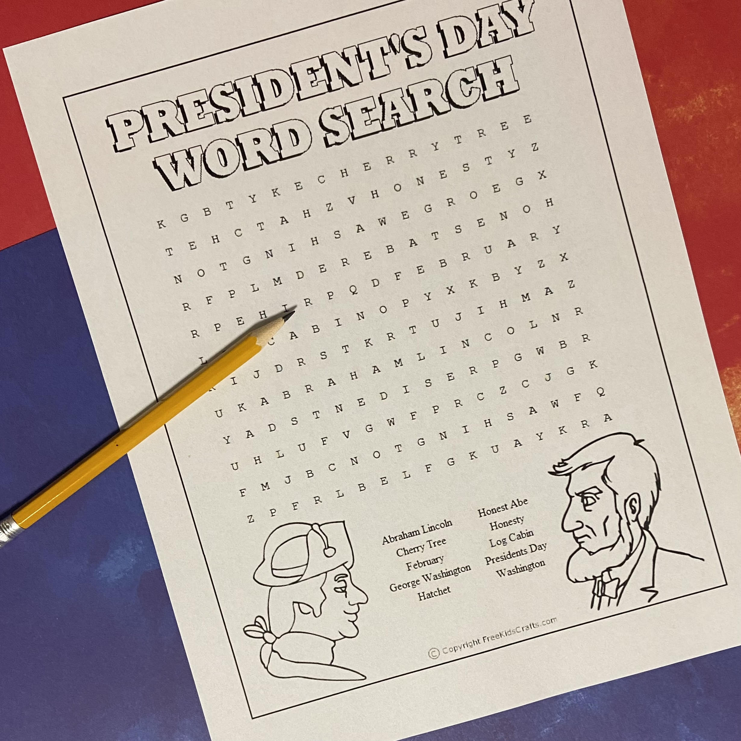 Free Printable Presidents Day Word Search