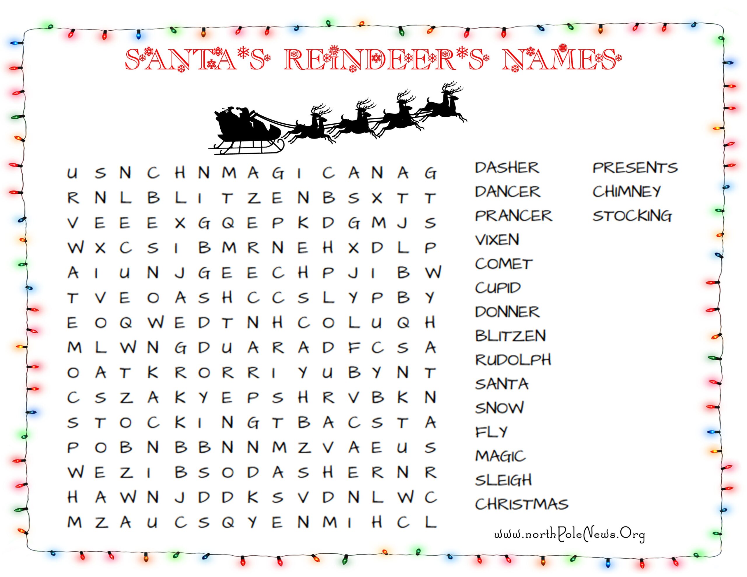 Free Printable Word Searches Christmas