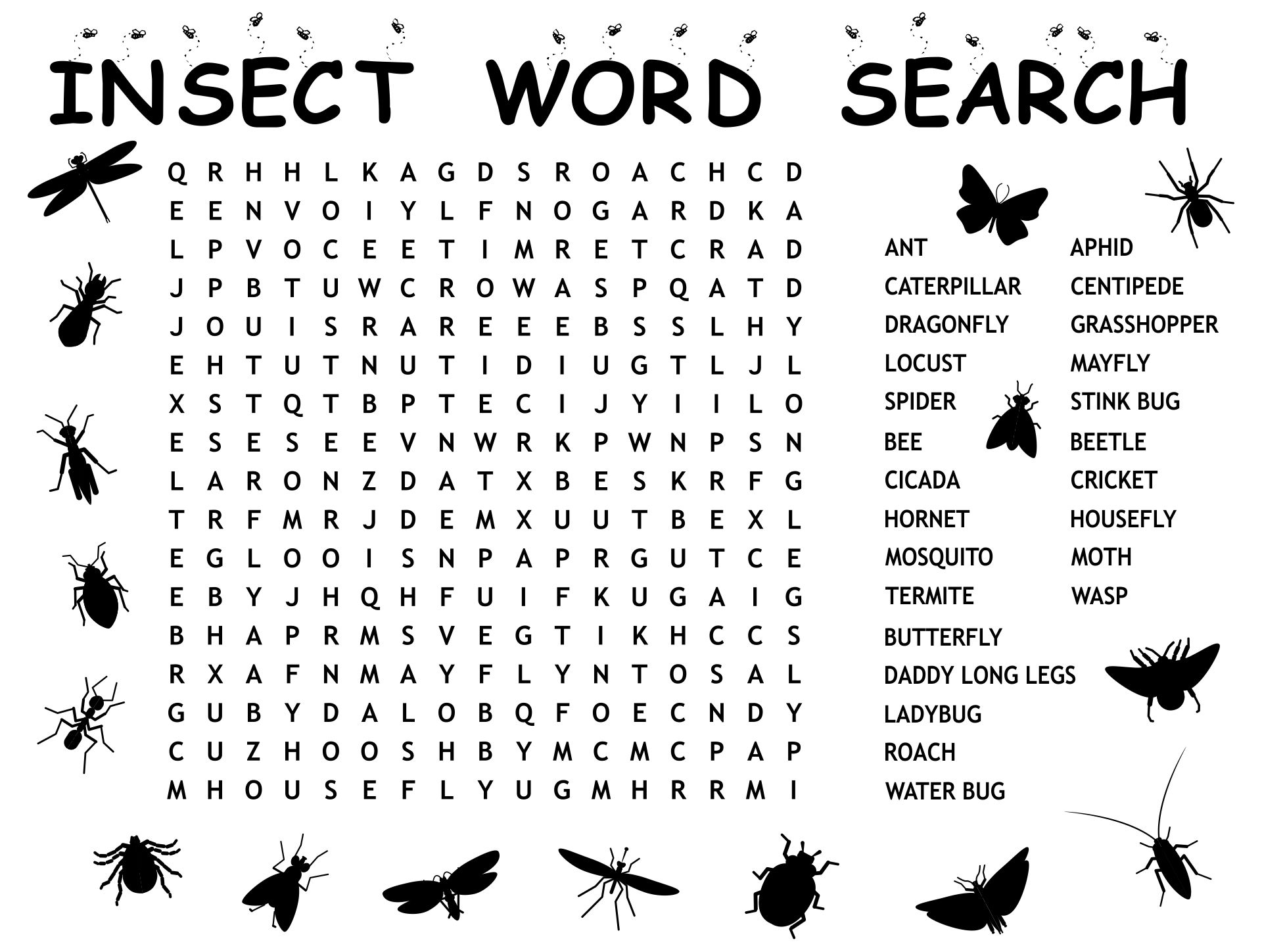4th Grade Word Search Puzzles Printable