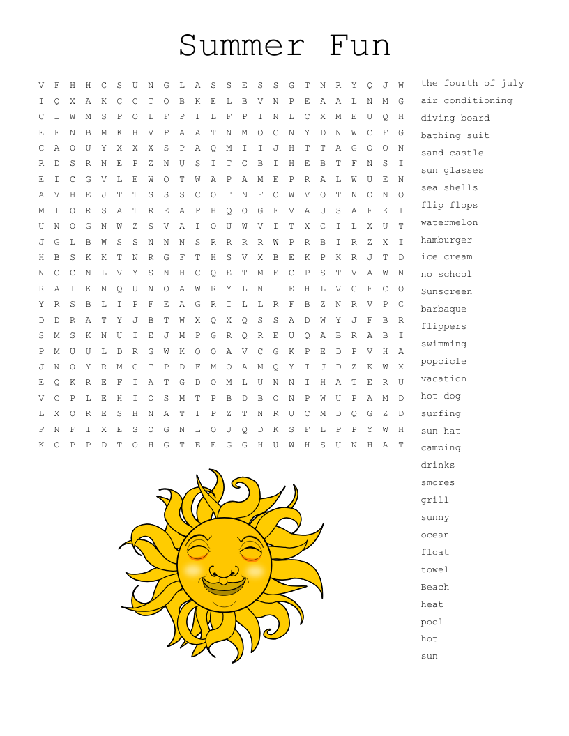 4th Of July Word Search WordMint