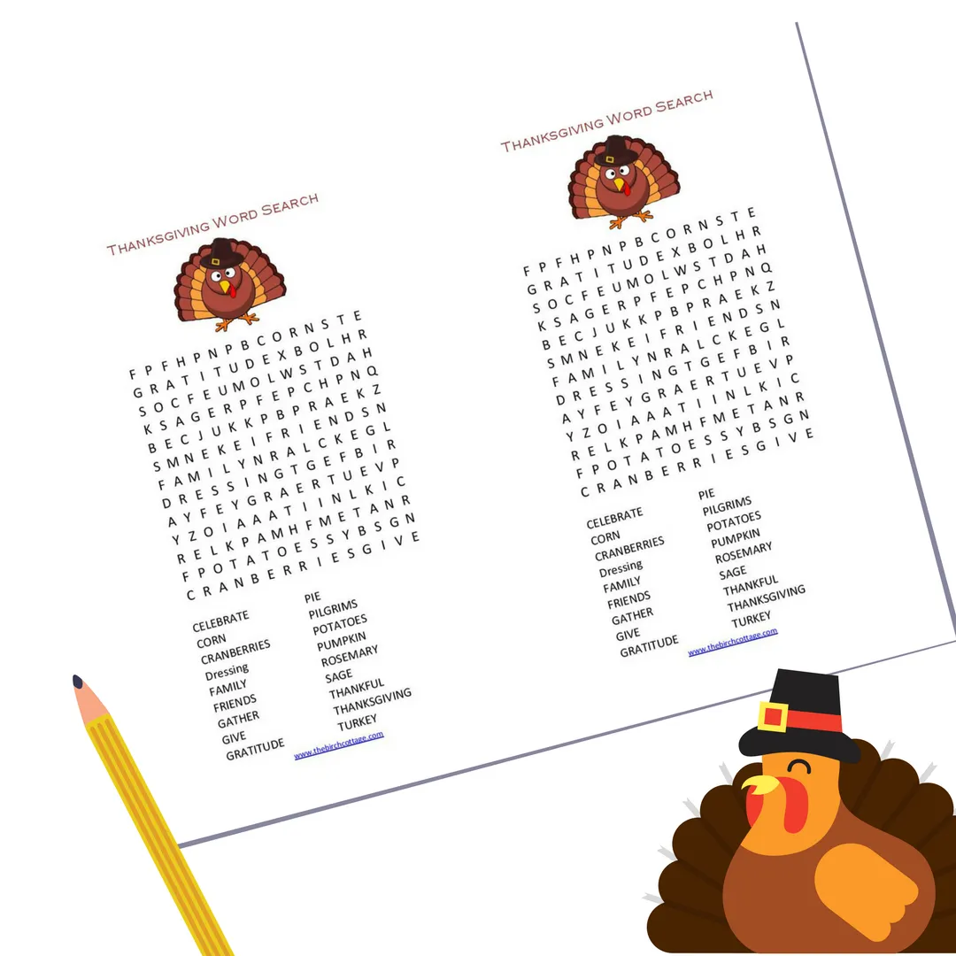 Gratitude Search Word Puzzles