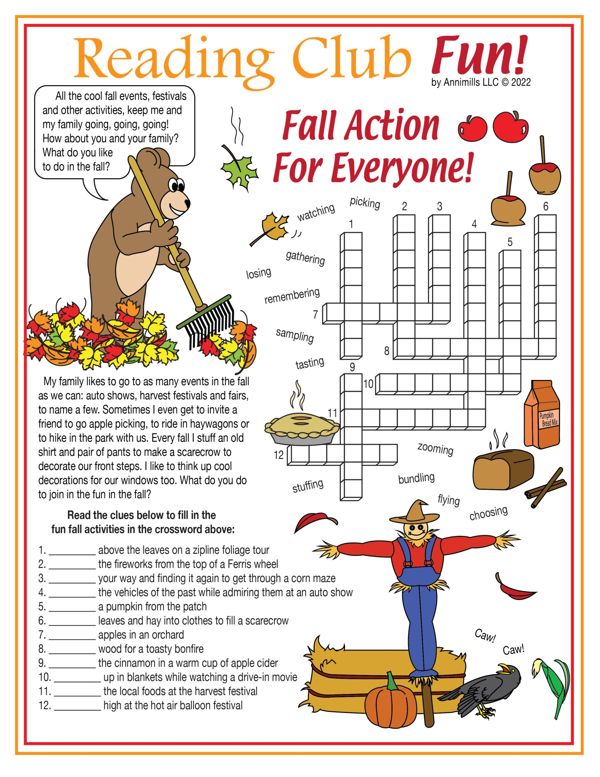 All In The Fall Puzzle Set Autumn Crosswords Word Searches And More Made By Teachers