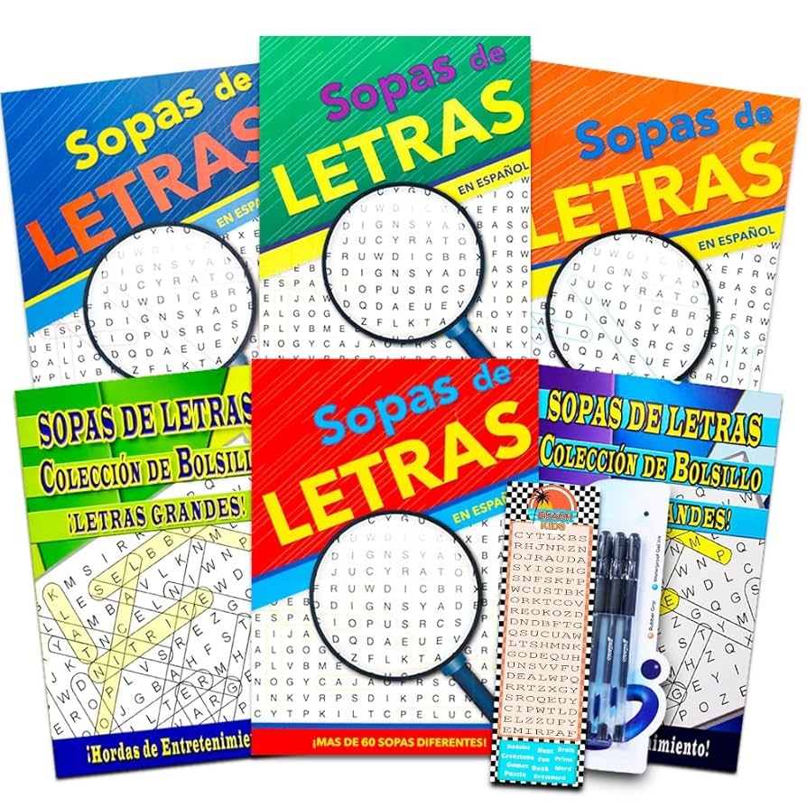 Amazon Spanish Word Find Puzzle Books For Adults Seniors Set Of 6 Word Search Books Over 390 Puzzles Total Libros De B squeda De Palabras Y Crucigramas Para Adultos Toys Games