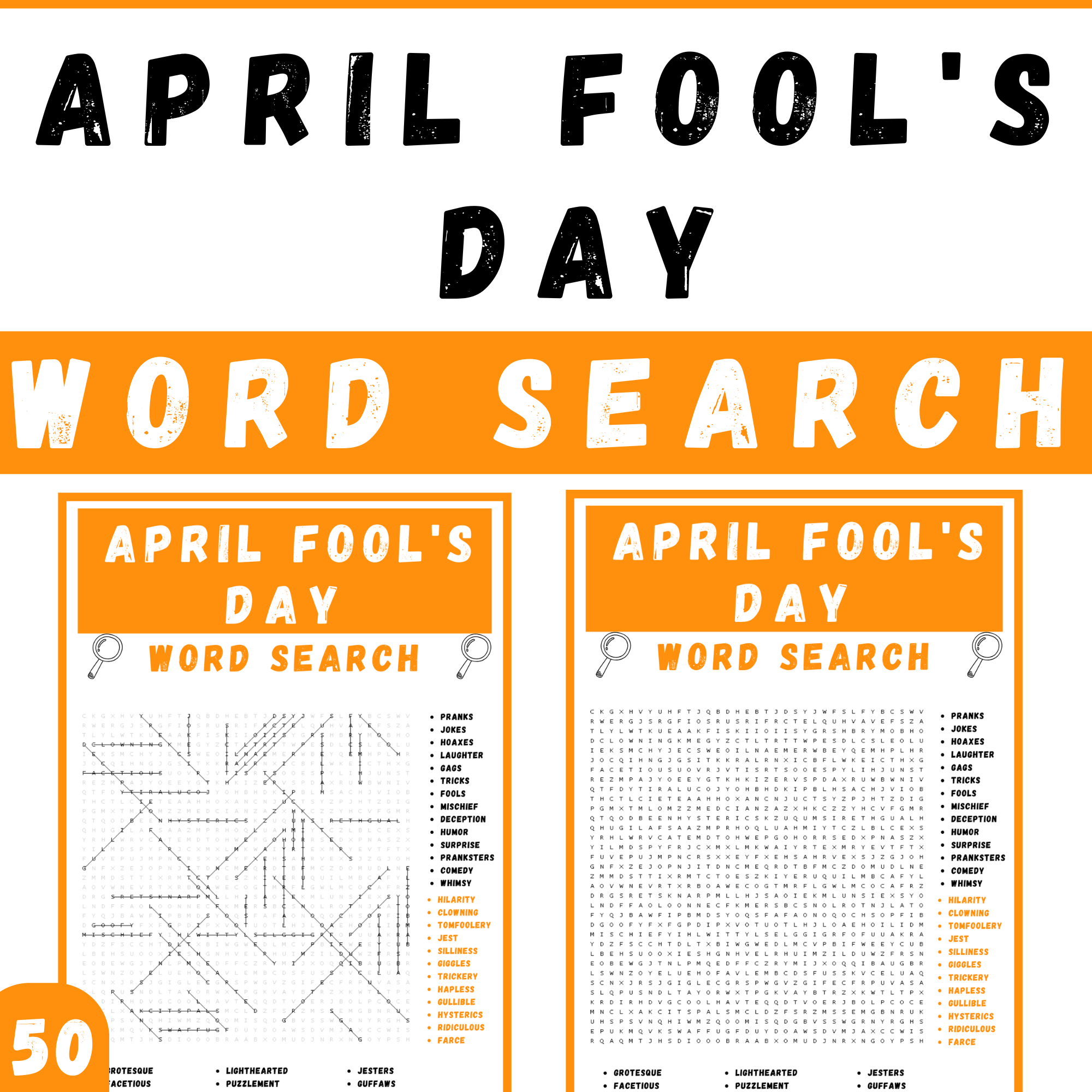 APRIL FOOL S DAY WORD SEARCH PUZZLE WORKSHEETS ACTIVITIES FOR KIDS Made By Teachers