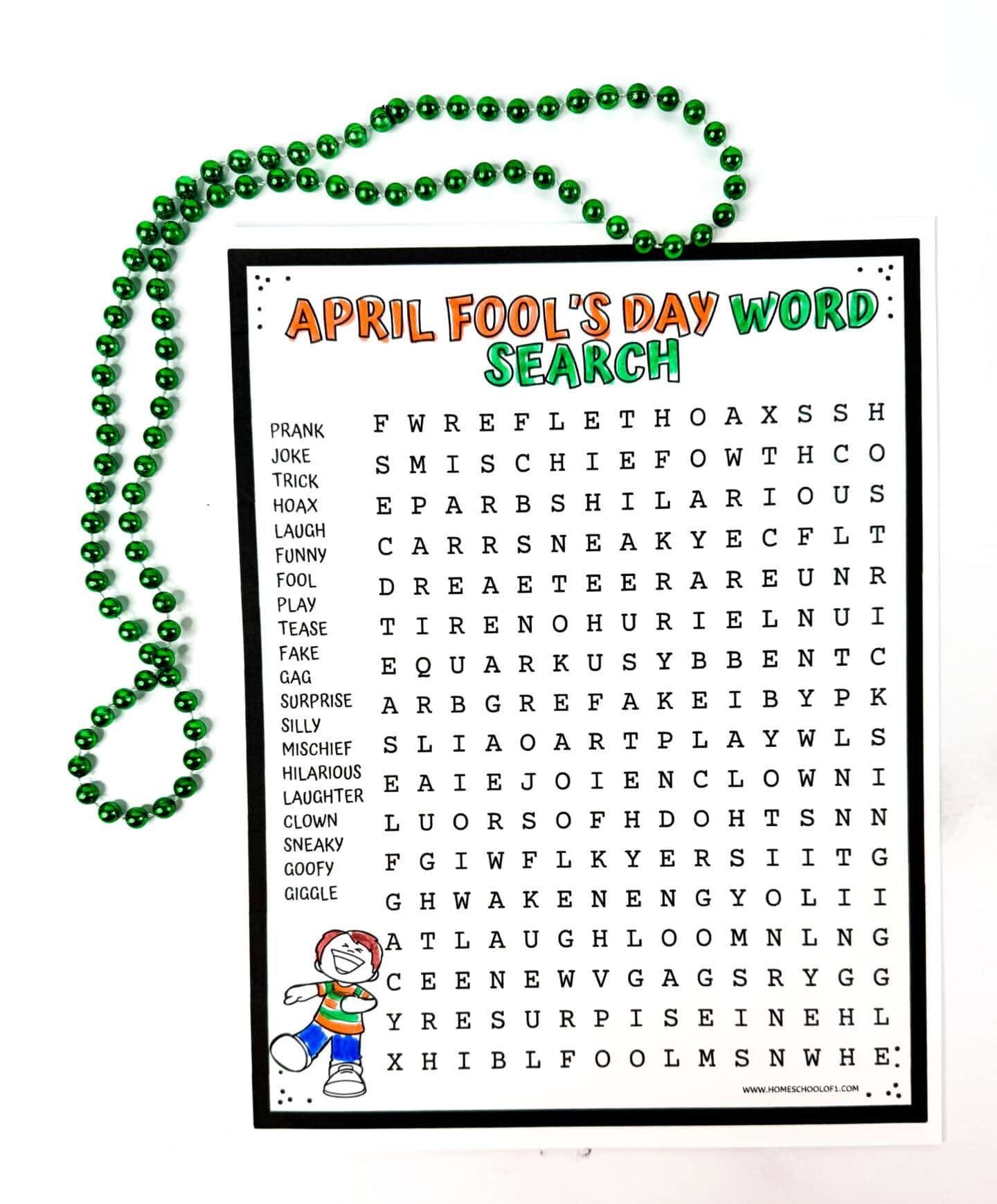 April Fools Day Word Search Printable For Kids