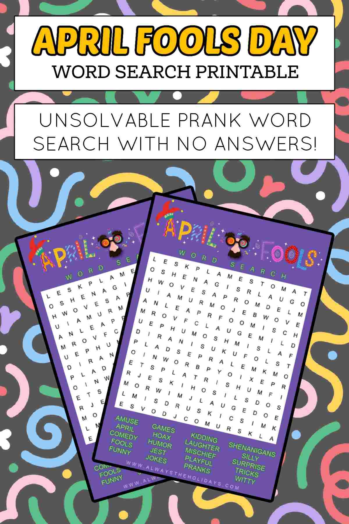 April Fools Day Word Search