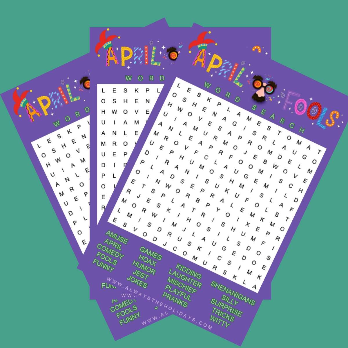 April Fools Word Search Prank Word Search With No Answers