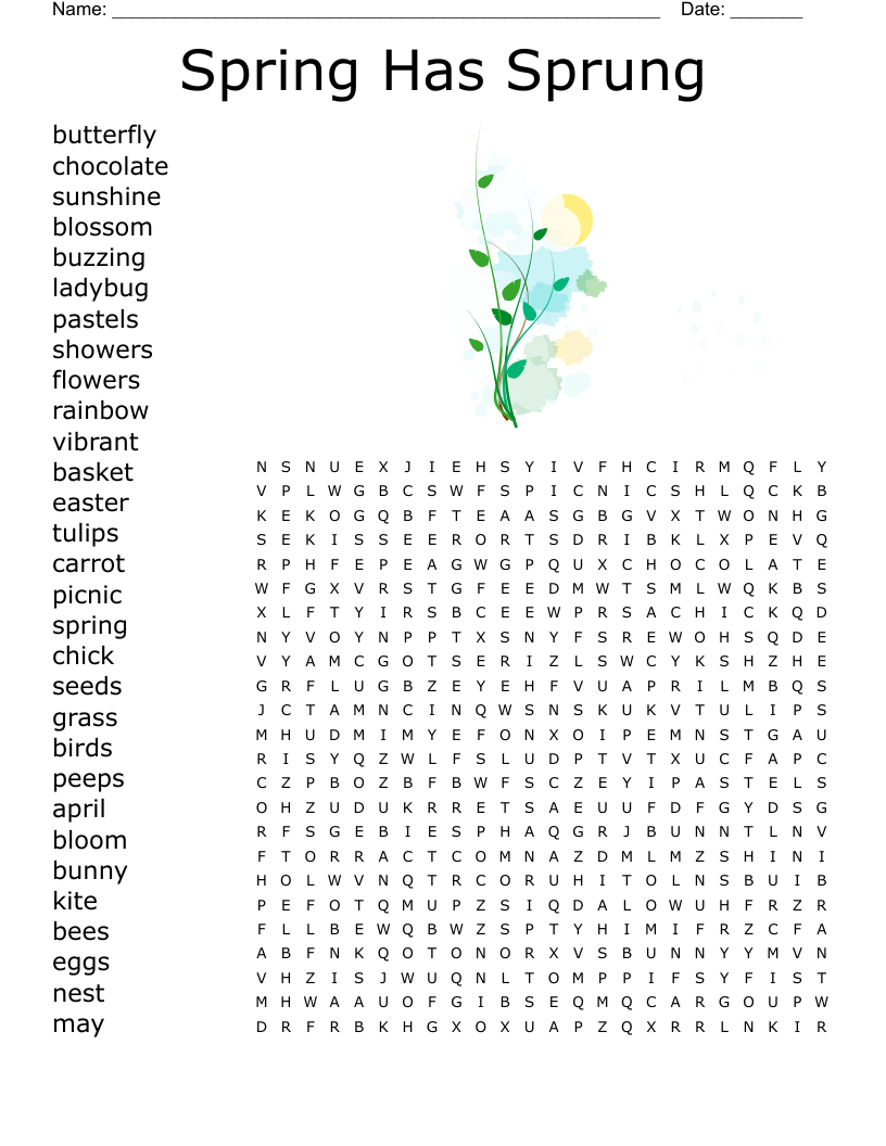 April Showers Word Search WordMint