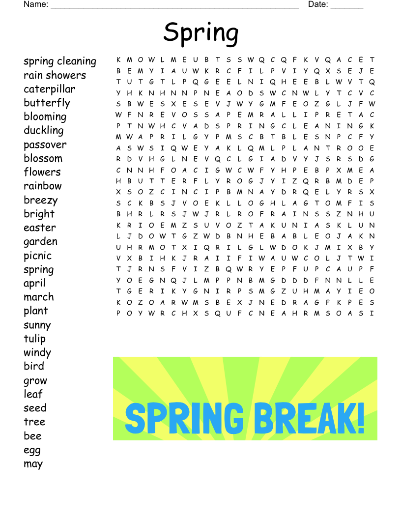 April Showers Word Search WordMint