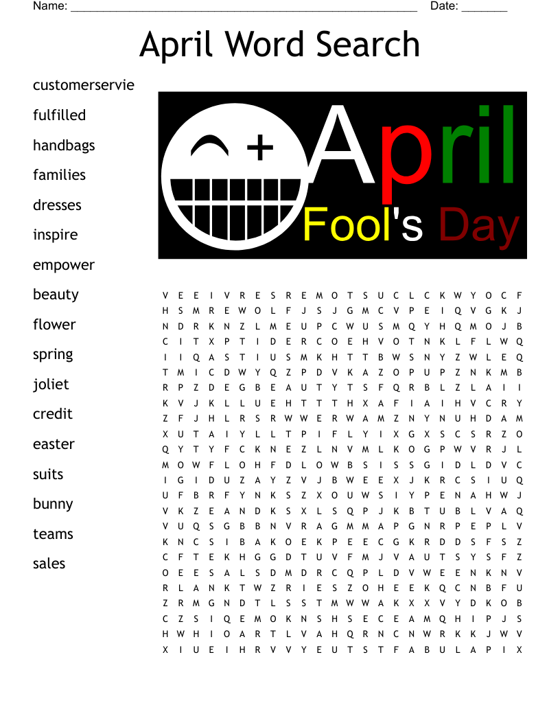 April Word Search WordMint
