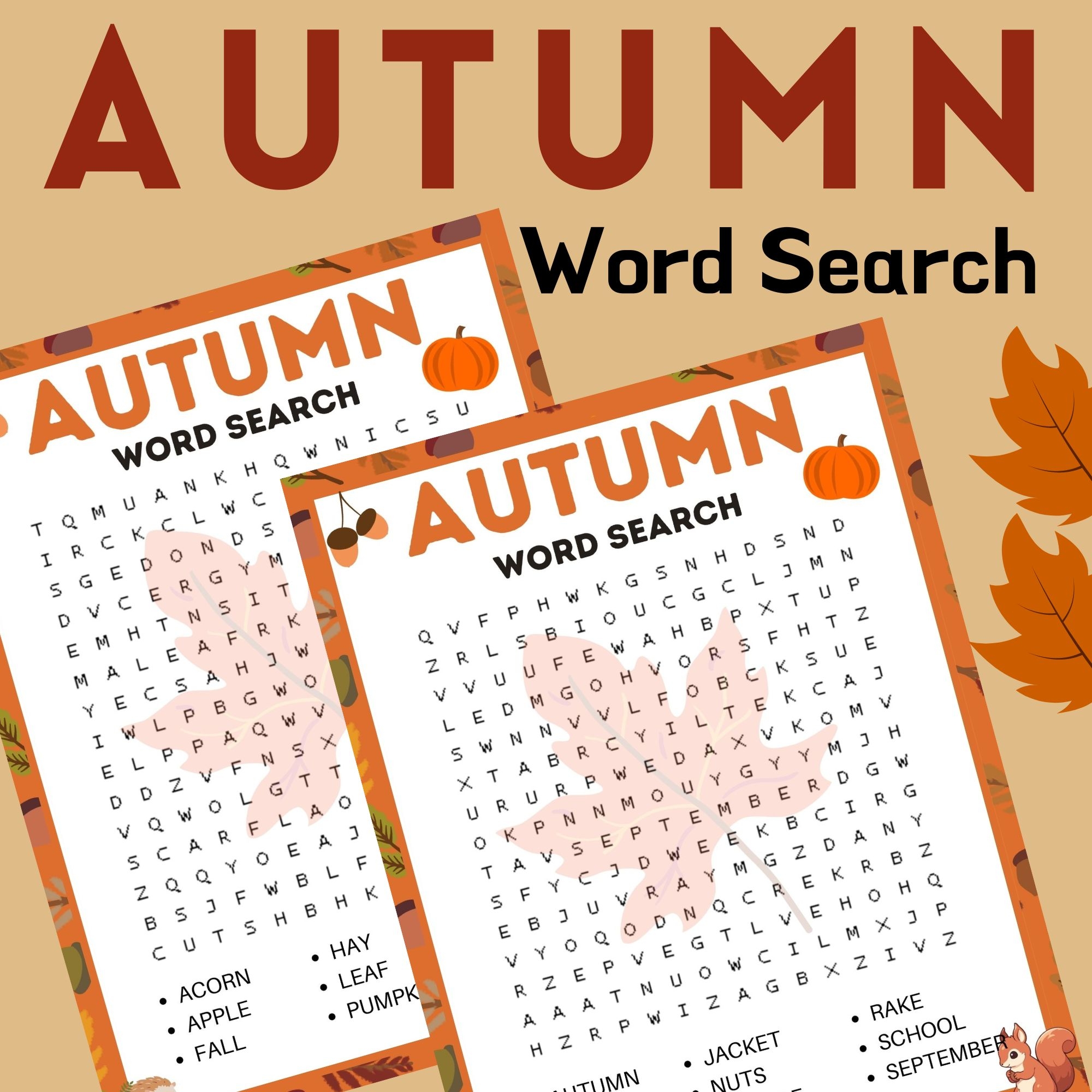 Autumn Fall Word Search Made By Teachers