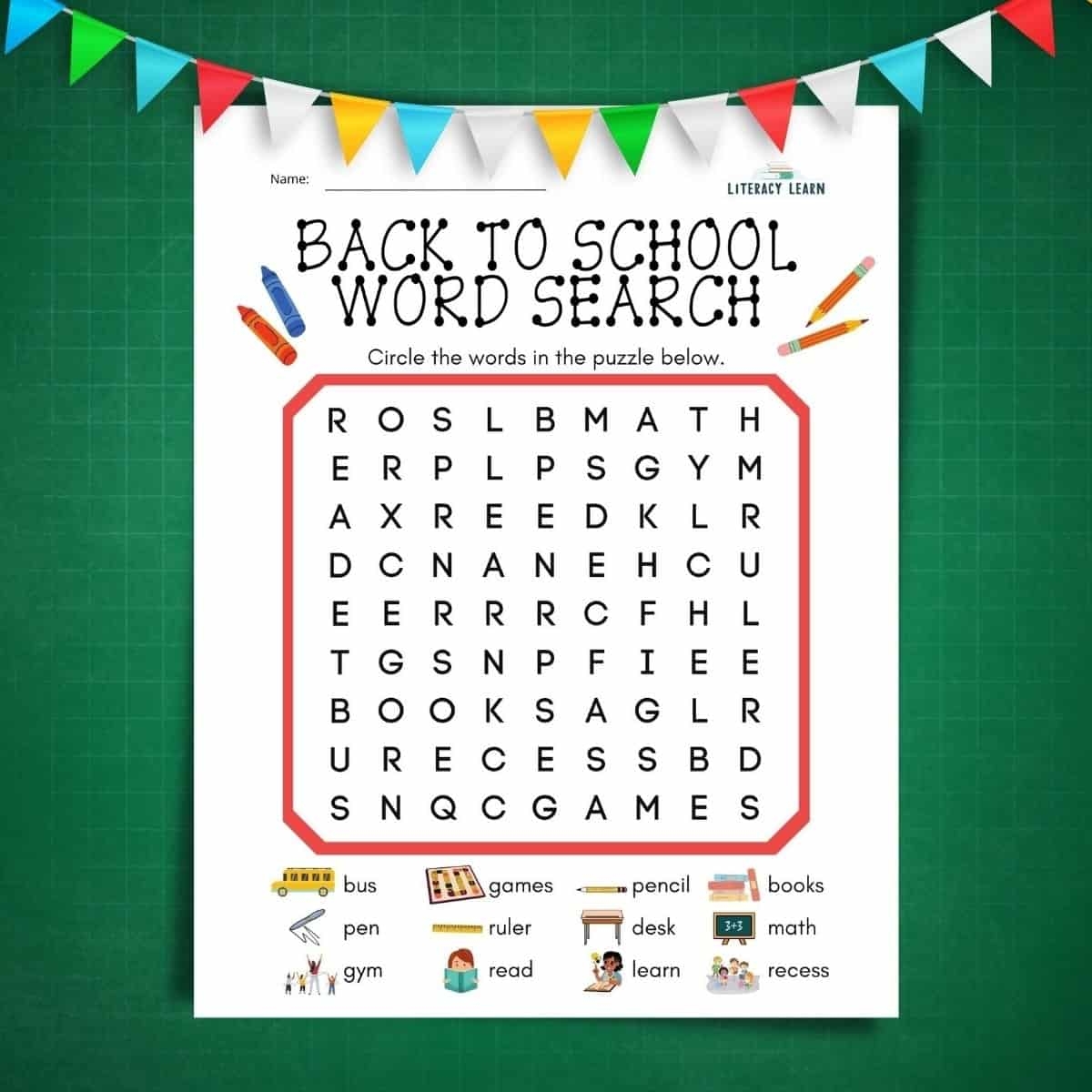 Back To School Word Search Free Printable Literacy Learn Back To School Word Search Free Printable Literacy Learn