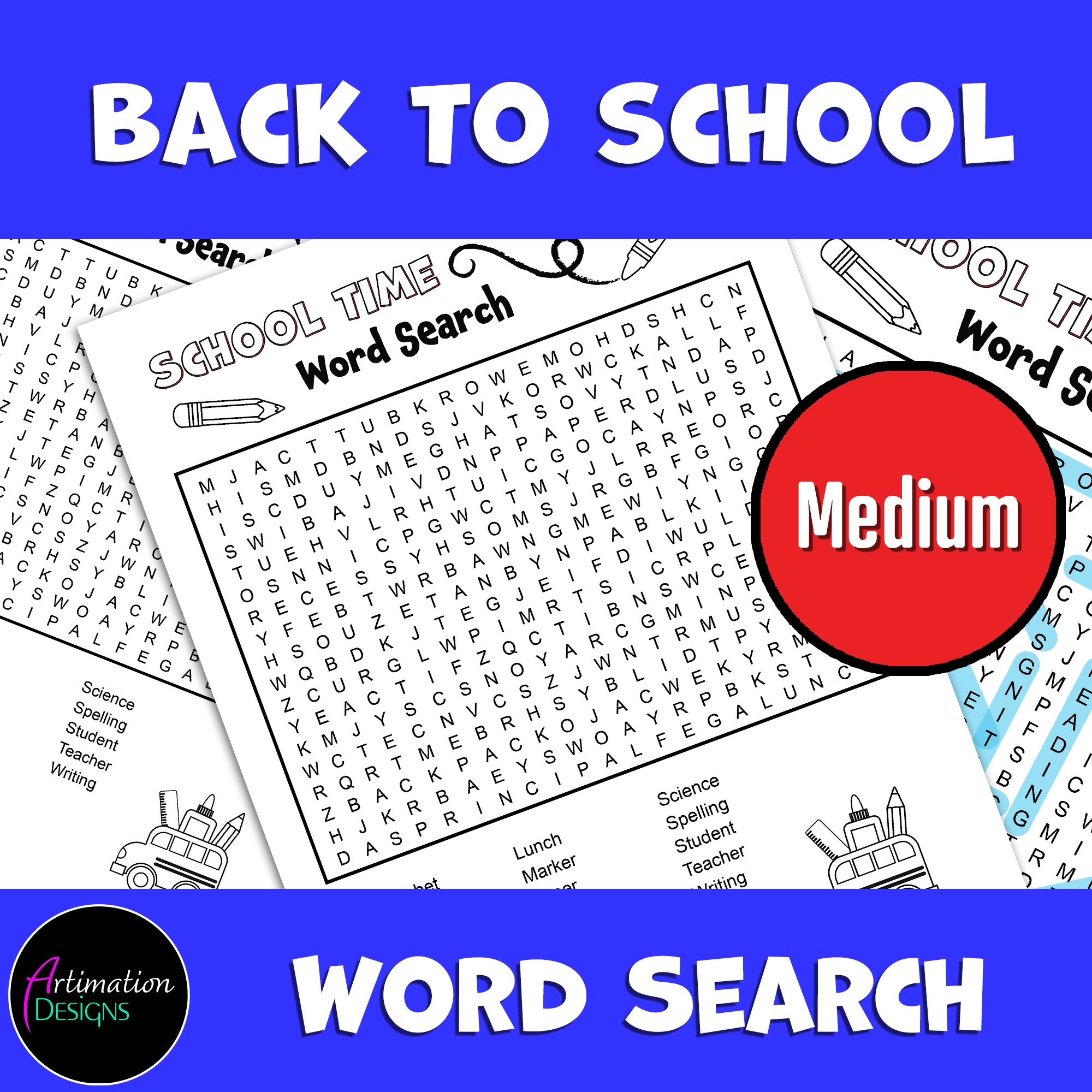 Back To School Word Search Puzzle Medium Upper Primary Word Game Made By Teachers