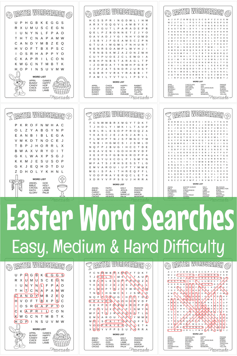 Bible Word Search Puzzles Printable Easter