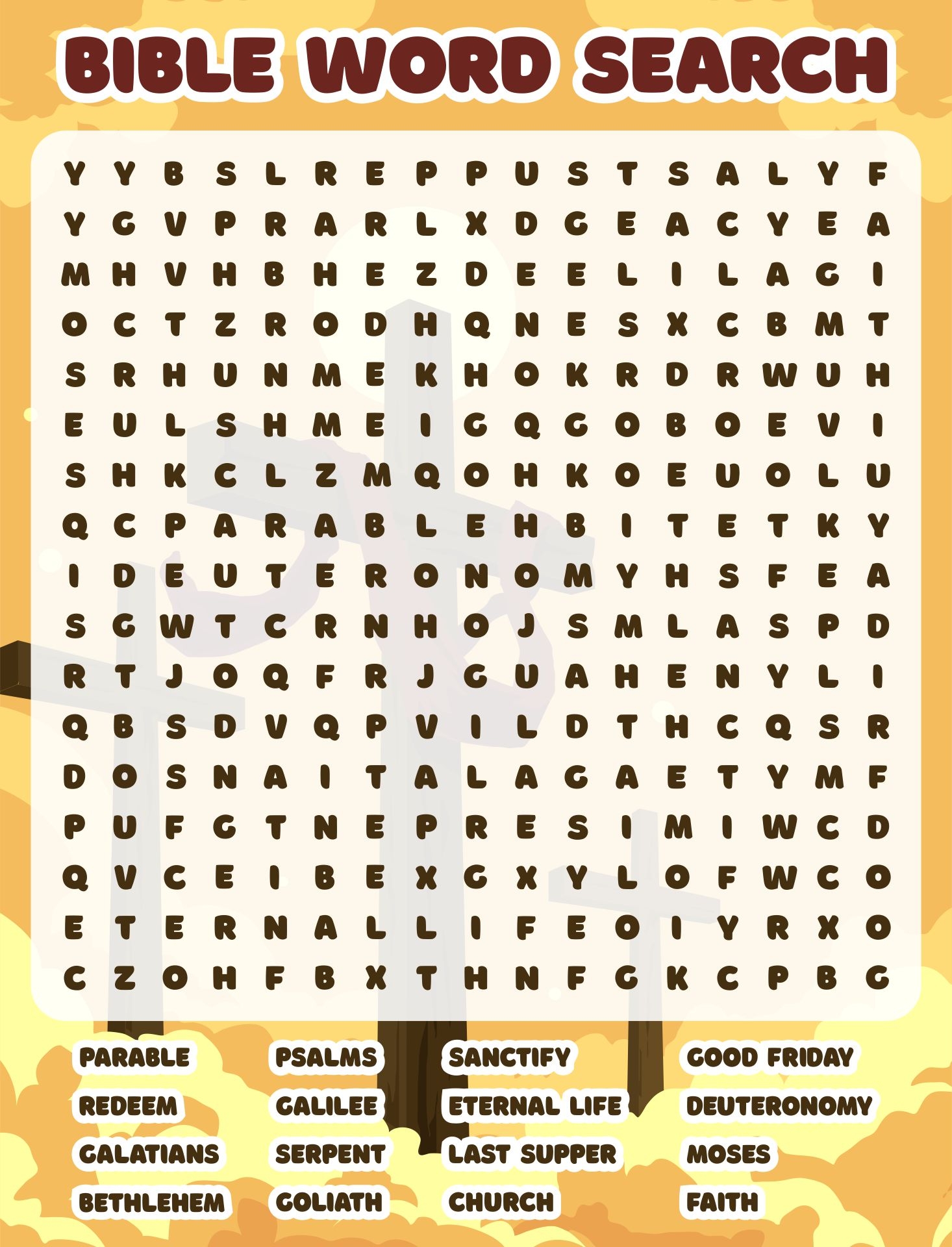 Free Printable Bible Word Search Pdf