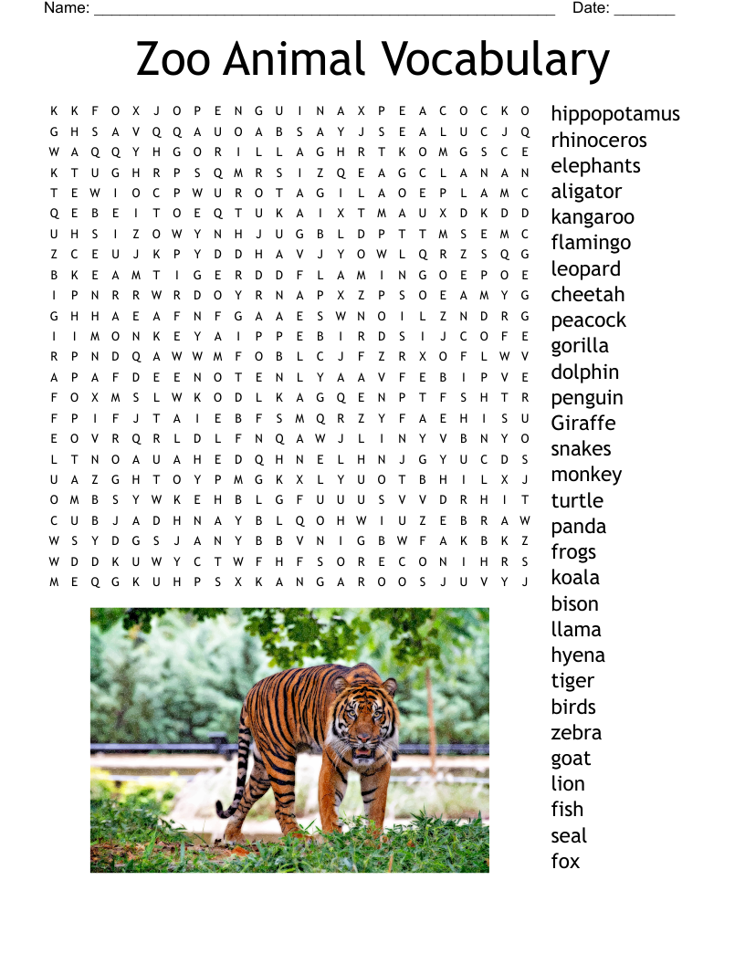 Big Cats Word Search WordMint Big Cats Word Search WordMint