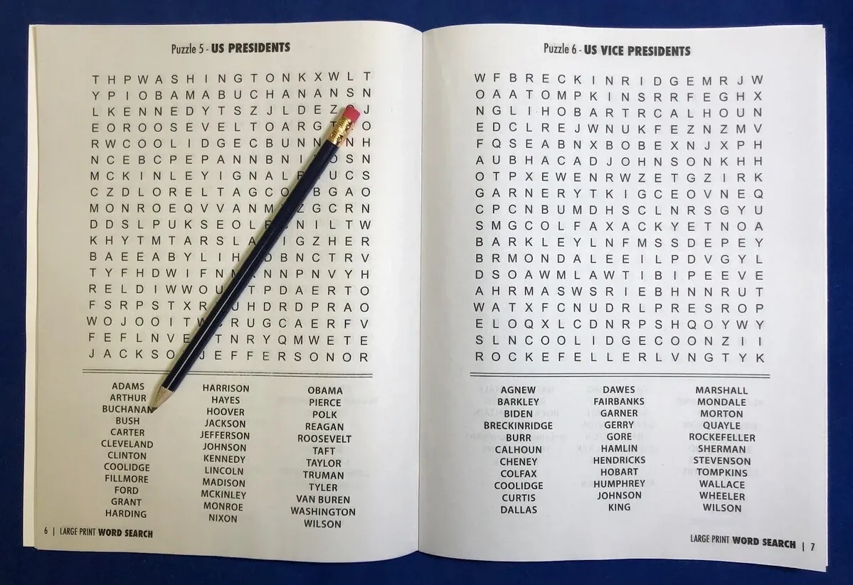 Large Printable Word Search Puzzles