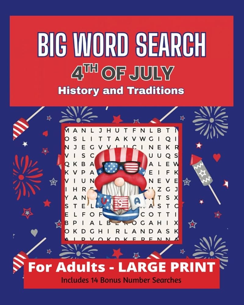 Big Word Search 4th Of July History And Tradition Large Print Pro Puzzle Warrior 9798282528480 Amazon Books