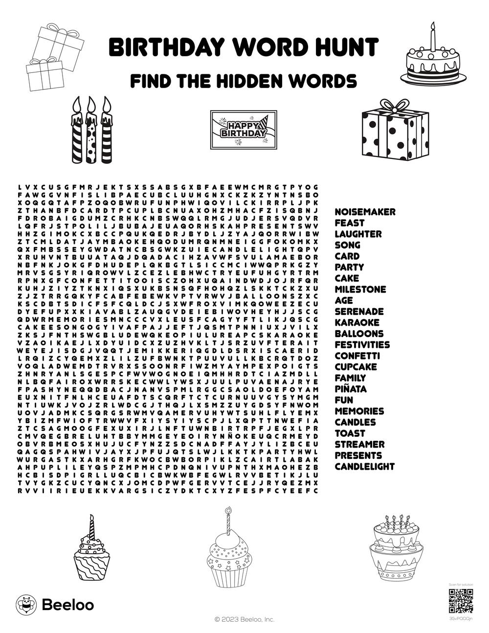 Birthday themed Word Searches Beeloo Printable Crafts And Activities For Kids Birthday themed Word Searches Beeloo Printable Crafts And Activities For Kids