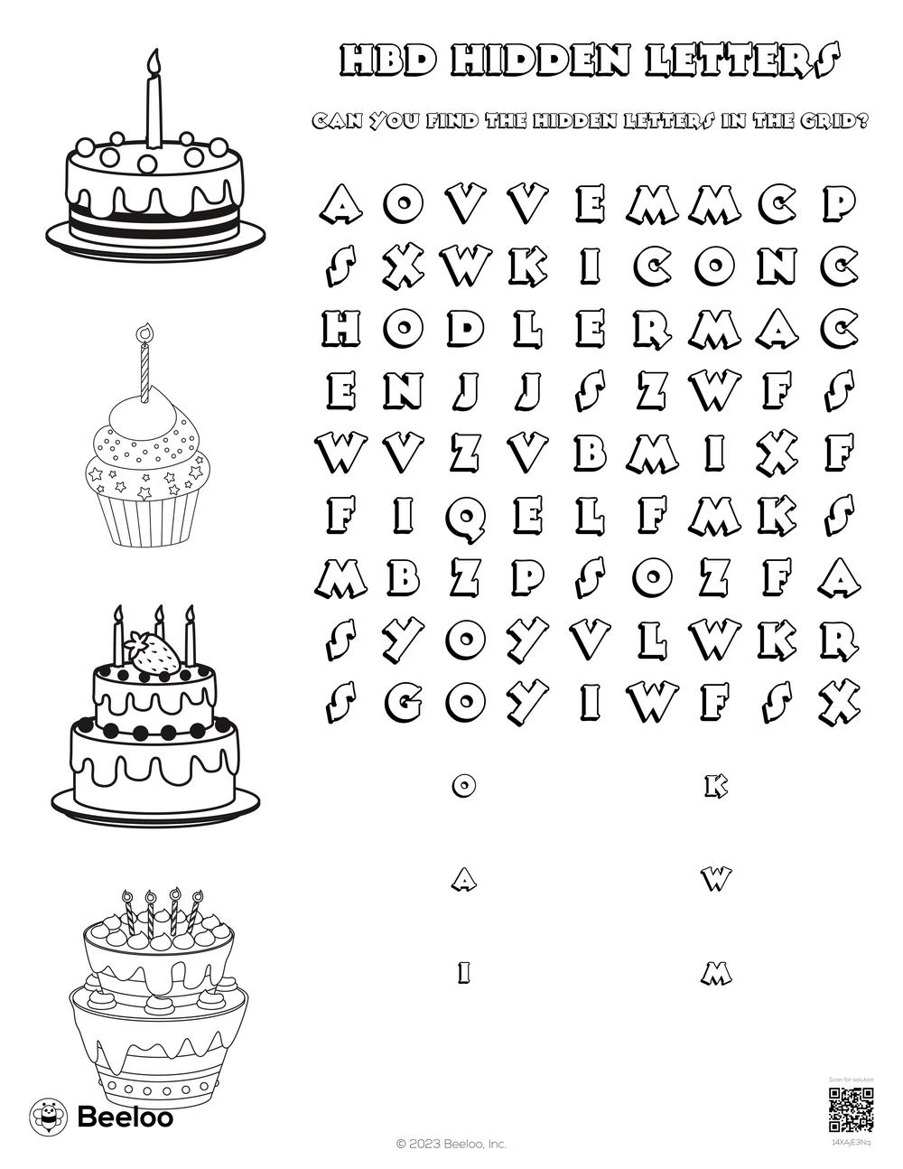 Birthday themed Word Searches Beeloo Printable Crafts And Activities For Kids