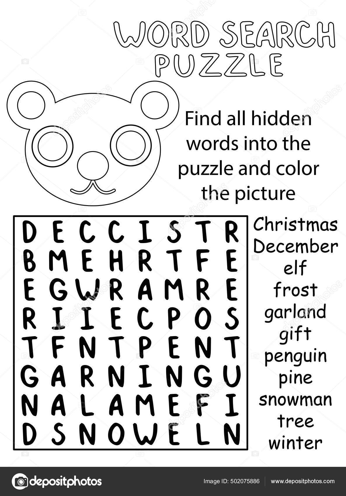 Black And White Word Search Puzzle For Kids Vector Stock Vector By Funfish yandex ru 502075886