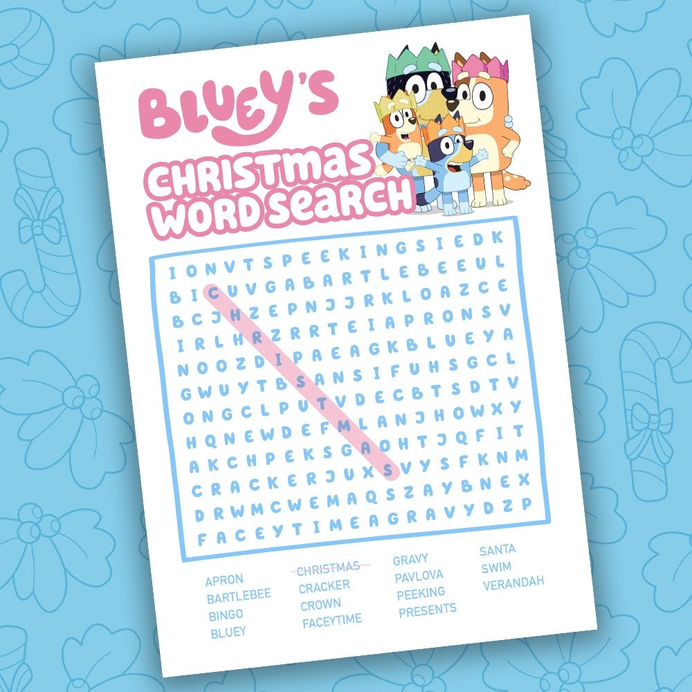 Bluey Christmas Wordsearch Bluey Official Website