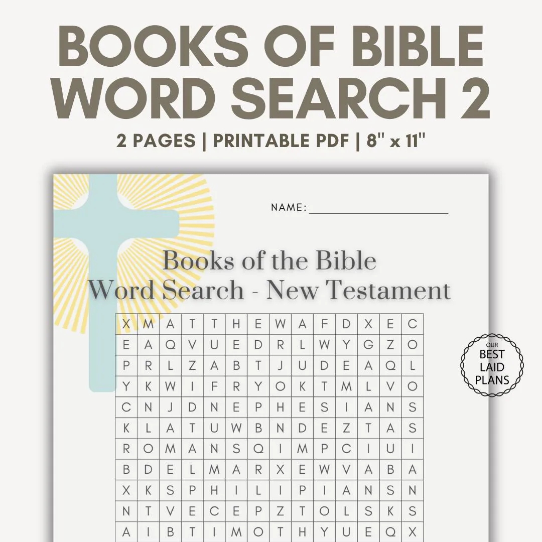 Books Of The Bible Word Search Printable