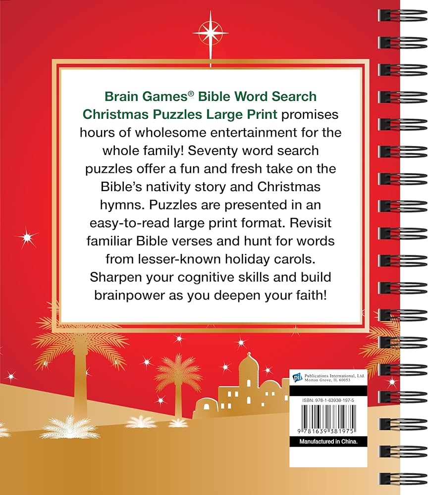 Brain Games Bible Word Search Christmas Puzzles Large Print Publications International Ltd Brain Games 9781639381975 Amazon Books