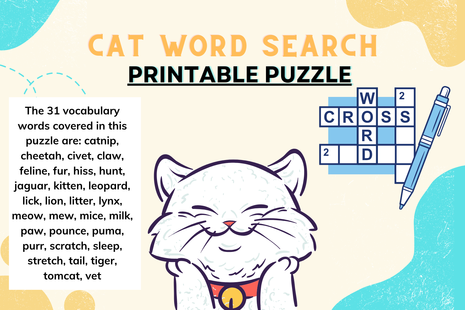 Cat Word Search Puzzle
