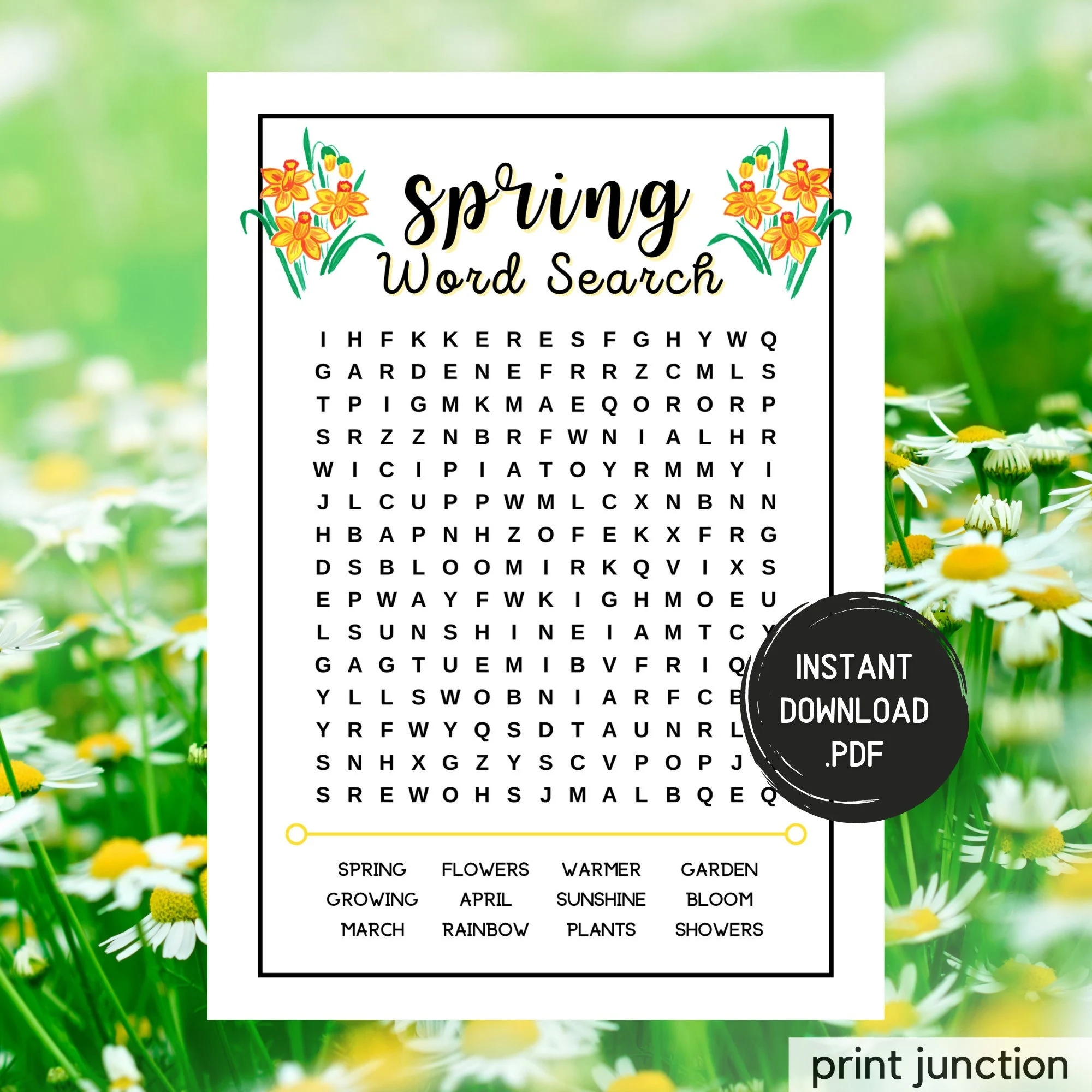 Buy Spring Word Search Printable Springtime Games Spring Activities For Adults And Kids Fun Spring Games Easter Games Instant Download Online In India Etsy