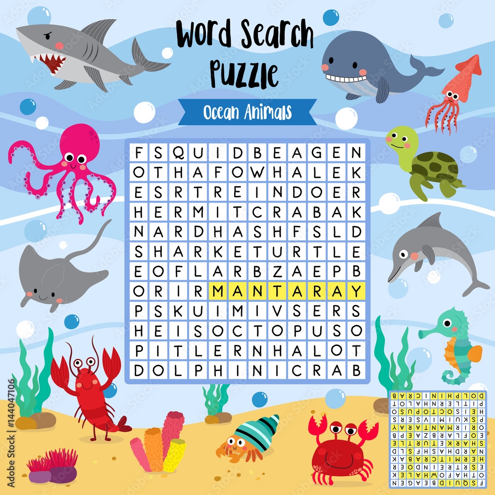 Ocean Word Search Printable